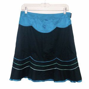 Marc Jacobs Black Cotton A-Line Knee Length Skirt